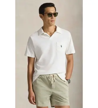 per uomo 710964512002 Polo bianca in cotone e lino con vestibilità standard (L), Bianco, Casual, Classico, Manica corta