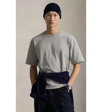 per uomo 710964716006 T-shirt in jersey lavorato a maglia grigia vestibilità rilassata (S), Casual, Grigio, Cotone, Manic