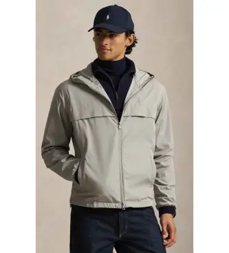 per uomo 710968886006 Giacca leggera grigia con cappuccio (S), Casual, Grigio, All aperto, Polister riciclato