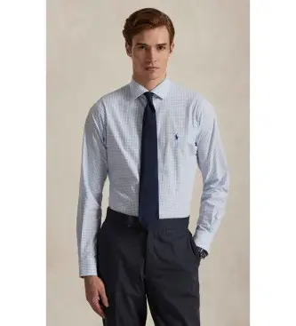 per uomo 710974534010 Camicia in popeline elasticizzato blu su misura (S), Casual, Cotone, Classico, Manica lunga