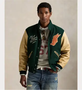 per uomo 710977858001 Giacca verde universitaria (M), Casual, Lana