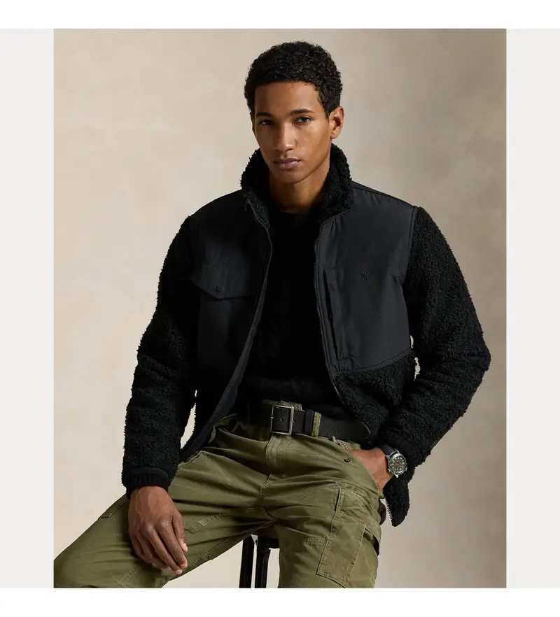 per uomo. 710981488001 Giacca ibrida con colletto alla Mao nero (S), Casual, Poliestere