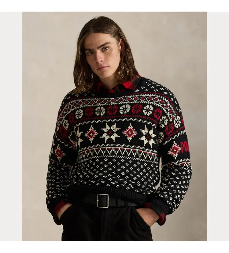 per uomo. 710982258001 Maglione in cashmere con fiocco di neve nero (S), Casual, Multicolore, Chachemire