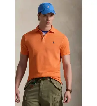 per uomo 710A12484001 Polo in maglia French Terry arancione (M), Casual, Cotone, Manica corta