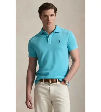 per uomo 710A12484003 Polo in maglia French Terry turchese (L), Casual, Cotone, Manica corta