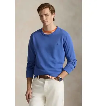 per uomo 710A12485004 Felpa blu in spugna francese (S), Casual, Cotone