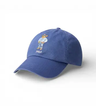 per uomo 710A13276001 Cappellino in twill con orso Polo blu (OSFA), Casual, Cotone