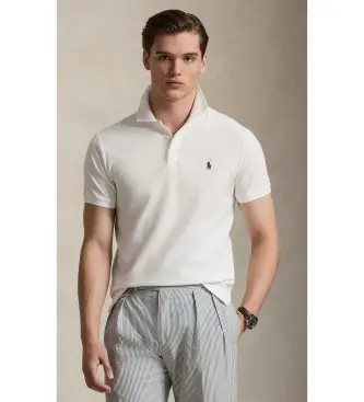 per uomo 710B13479003 Polo piqué bianca slim fit personalizzata (XS), Bianco, Casual, Cotone, Manica corta