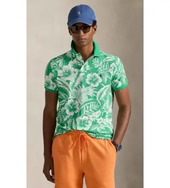 per uomo 710B13529001 Polo in piqué tropicale slim fit verde personalizzata (XS), Casual, Cotone, Manica corta