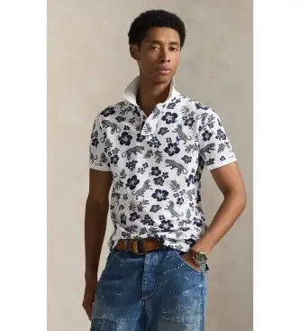 per uomo 710B13541001 Polo bianca personalizzata slim fit in piqué tropicale (S), Bianco, Casual, Cotone, Manica corta