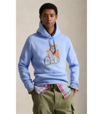 per uomo 710B14614001 Felpa in pile Blue Polo Bear (S), Casual, Cotone Blu