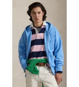 per uomo 710B14760002 Felpa con cappuccio in pile Polo Sport, blu (XS), Casual, Cotone