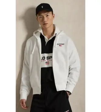 per uomo 710B14760003 Felpa con cappuccio in pile Polo Sport, bianca (S), Bianco, Casual, Cotone