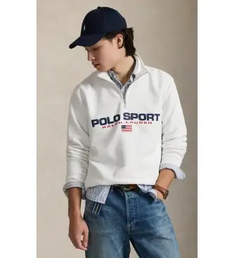 per uomo 710B15094003 Felpa in pile Polo Sport bianca (L), Bianco, Casual, Cotone