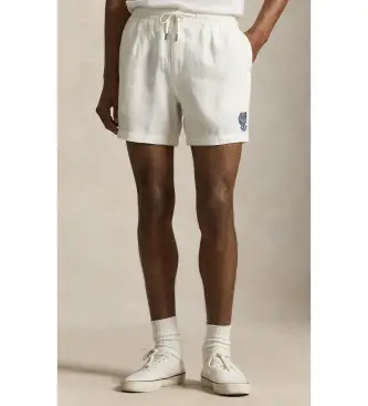 per uomo 710B16048002 Pantaloncini bianchi da 6 pollici di Wimbledon (S), Bianco, Casual, Cotone