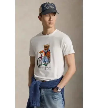 per uomo 710B16612002 T-shirt personalizzata Slim Fit con Polo Bear bianco (XS), Casual, Cotone, Manica corta