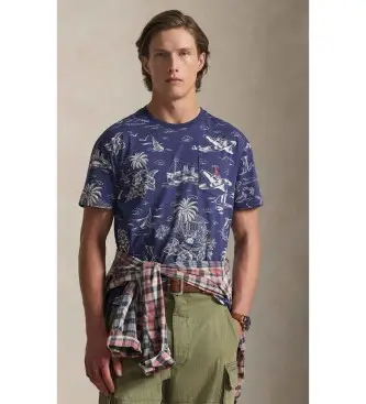 per uomo 710B16619001 T-shirt slim fit personalizzata con Polo Bear blu navy (S), Casual, Cotone, Manica corta