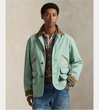 per uomo 710P02026001 Giacca di tela verde (M), Casual, Cotone