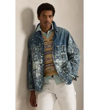 per uomo 710P02948001 Giacca blu in edizione limitata (M), Casual, Denim