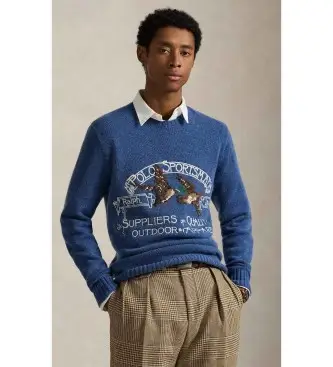 per uomo 710P03175001 Maglia polo sportiva blu (S), Casual, Lana, Classico