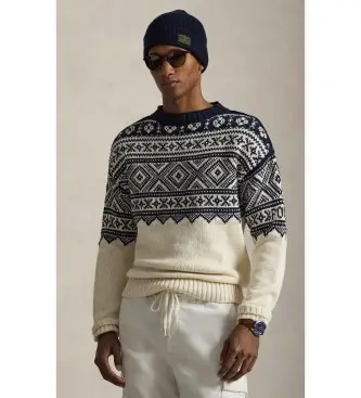 per uomo 710P03179001 Maglione beige stampato in cashmere e cotone (XS), Casual