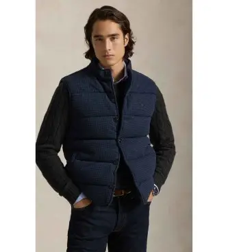 per uomo 710P03971001 Gilet a coste pied de poule blu navy (S), Casual, Cotone, Classico
