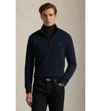 per uomo 710P04056001 Maglione dolcevita blu navy (S), Casual, Cotone, Classico