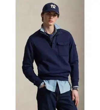 per uomo 710P04862001 Felpa funzionale in spugna in stile blu navy (L), Casual, Cotone