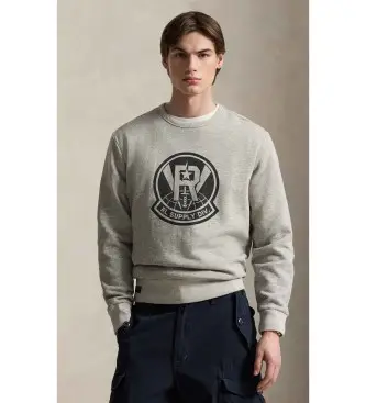 per uomo 710P04866001 felpa in pile con stampa grafica grigia (XS), Casual, Grigio, Cotone