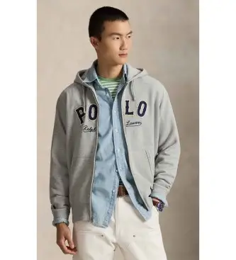 per uomo 710P04874002 Felpa in pile RL con logo Western grigio (S), Casual, Cotone