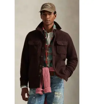 per uomo 710P04962001 Camicia in misto lana marrone (XS), Casual