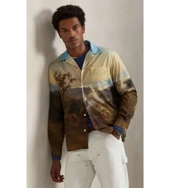 per uomo 710P04971001 Maglietta multicolore "Hudson River Scene" (S), Casual, Cotone, Manica lunga