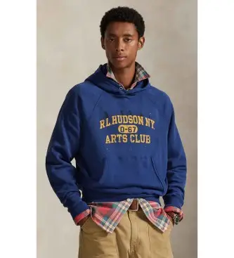 per uomo 710P04975001 Felpa in pile con grafica vintage blu (S), Casual, Cotone