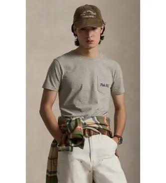 per uomo 710P07348001 Maglietta in maglia con Polo Bear grigio (S), Casual, Cotone, Manica corta