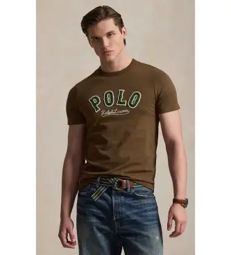 per uomo 710P07349004 Maglietta con logo Western marrone (XS), Casual, Cotone, Manica corta