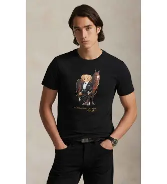 per uomo 710P08093002 Maglietta per il Capodanno lunare con Polo Bear nero (XS), Casual, Cotone, Manica corta