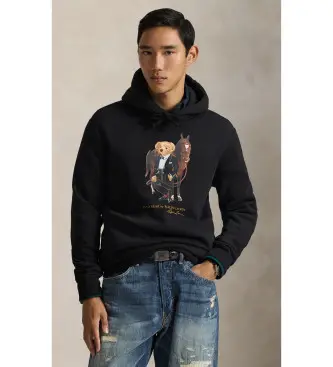 per uomo 710P08096001 Felpa nera Polo Bear (S), Nero, Casual, Cotone