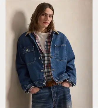 per uomo 710P08157001 Giacca di jeans in velluto a coste blu (S), Casual, Cotone, Denim