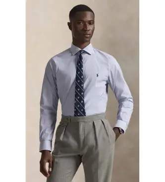 per uomo 712827064001 Camicia in popeline blu slim fit (14 4=37), Casual, Cotone, Classico, Manica lunga