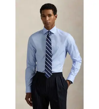 per uomo 712969015002 Camicia su misura con trama blu (14 4=37), Casual, Cotone, Classico, Manica lunga