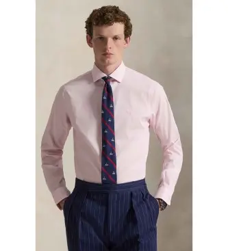 per uomo 712B15309003 Camicia in popeline Custom Fit con righe rosa (15=38), Casual, Cotone, Classico, Manica lunga