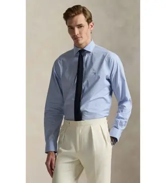 per uomo 712B15335001 Camicia popeline blu su misura (15=38), Casual, Cotone, Classico, Manica lunga