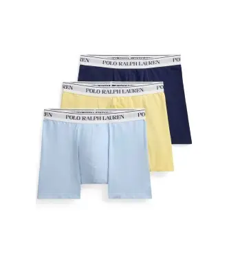 per uomo 714830300095 Set di 3 boxer in cotone nei colori blu, blu navy e giallo (S), Homewear