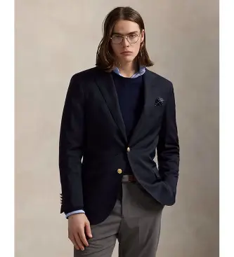 per uomo 715512776001 Blazer polo in twill di lana blu navy (40/32), Casual, Da sera, Classico