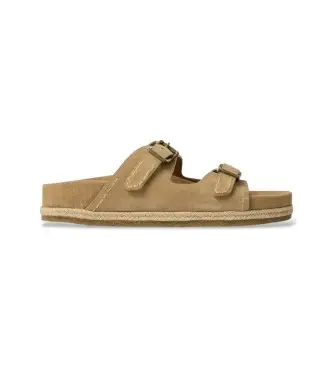 per uomo 803916776003 Sandali Turbach in pelle scamosciata beige (41), Basso, Camoscio, Nessuno, Fibbia, Casual