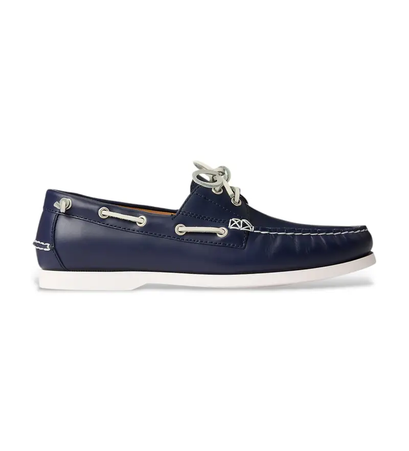 per uomo 803932995001 Scarpe da barca in pelle blu navy Merton (45), Basso, Stringhe, Casual