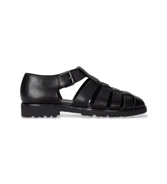 per uomo 803961442002 Sandali da pescatore Finn in pelle nera (40), Nero, Basso, Fibbia, Casual, Classico