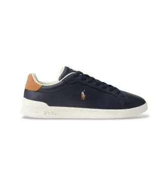 per uomo 809P07159002 Sneakers Heritage Court II in pelle blu navy (44), Basso, Stringhe, Casual