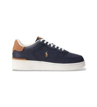 per uomo 809P07175001 Sneakers Masters Court in pelle blu navy (46), Basso, Stringhe, Casual