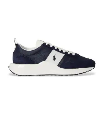 per uomo 809P07284003 Sneakers in pelle blu navy Train 89 (40), Basso, Stringhe, Casual